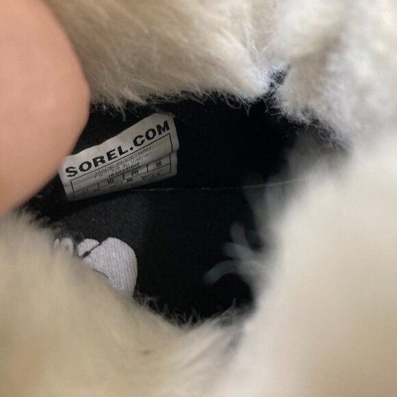 SOREL Little Boy Girl Sz 11 Black Winter Snow Boot Insulated Waterproof Faux Fur - Picture 6 of 7